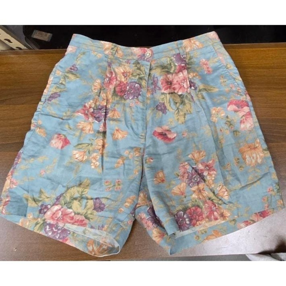 NEW VTG LRL Lauren Ralph Lauren Linen Ladies modest bermuda walking shorts 12